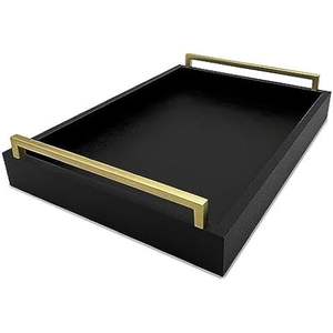 Elegante bandeja de cuero para desayuno en dormitorios con asas fuertes y apariencia atractiva para cada hogar - Product Image 4