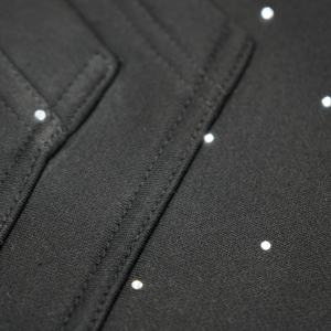 Sudaderas con capucha de cara completa vintage, Sudadera con capucha con cremallera de algodón pesado de gran tamaño con logotipo estampado de diamantes de imitación personalizado - Product Image 6