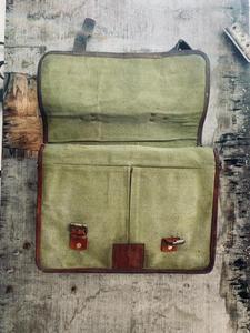 Bolsa para ordenador portátil de calidad superior de 11*15 pulgadas hecha a mano 100% cuero genuino lona duradera + cuero de cabra Word Craft Impex - Product Image 5