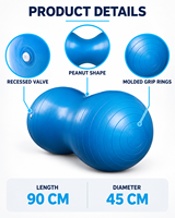 Ballon d'exercice en PVC en forme de cacahuète à double surface pour l'entraînement d'équilibre, les étirements et le Pilates