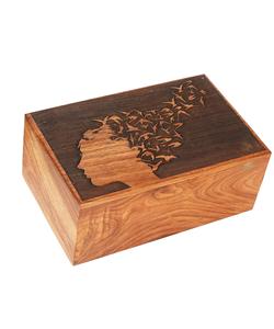 Wooden <b>Box</b> Funeral Cremation Urns for Human Ashes Adult <b>Large</b> - Burial Urns for Columbarium - Tree (250 Cubic Inches Head) - Product Image 5