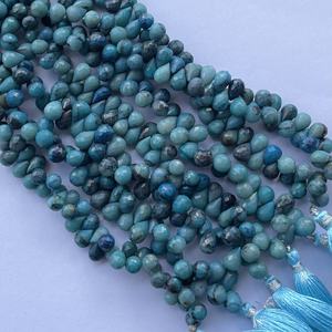 Piedra de crisocola azul y verde Natural, piedra de Briolette tallada de 6mm, 8mm, 10mm, cuentas, fabricación de joyas, piedras preciosas semipreciosas - Product Image 3