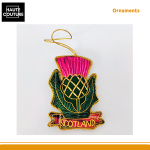 Ornement suspendu festif fait main, brodé à la main, 9 cm de long - Tulipe écossaise avec options personnalisées au prix le plus bas du marché - Product Image 5