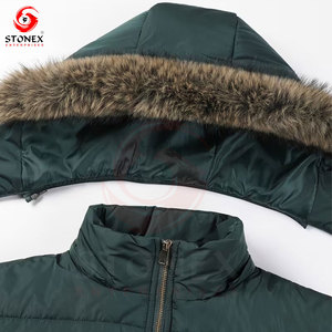 Blouson matelassé long sur mesure pour femmes grandes tailles |   Veste d'hiver épaisse et chaude à capuche coupe-vent pour l'extérieur |   Fermeture éclair en gros à faible MOQ - Product Image 4