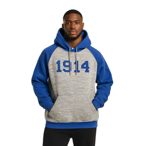 Année de fondation 1914 Phi Beta Sigma gris corps bleu manches raglan pull à capuche fraternité vêtements personnalisé Divine Nine HBCU - Product Image 1