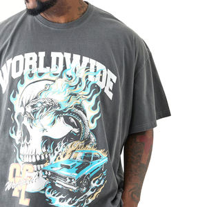 Mejor ropa al aire libre estilo de la calle lavado ácido camisetas para hombres al por mayor 100% personalizado Dtg peso pesado hombres camisetas - Product Image 5