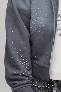 เสื้อมีฮู้ดแบบสวมหัวเสื้อมีฮู้ดแบบสวมหัวสีเทาอ่อนสำหรับผู้ชายผ้าฝ้าย100% Y2K มีโครงและข้อมือสำหรับฤดูใบไม้ร่วง - Product Image 6