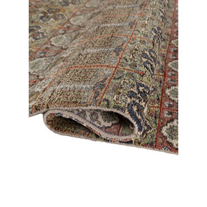 Alfombra de Lana Anudada a Mano Aprezo Verde Pae-6483(Fr) Rectangular con Patrón Floral para Decoración de Sala de Estar, Tamaño Rectangular 9x12 - Product Image 2