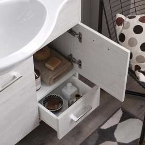 Mueble de Baño Ravenna de 105 cm en Roble Blanco con 3 Puertas, 1 Cajón y Lavabo de Cerámica, Categoría de Producto: Lavabos - Product Image 3