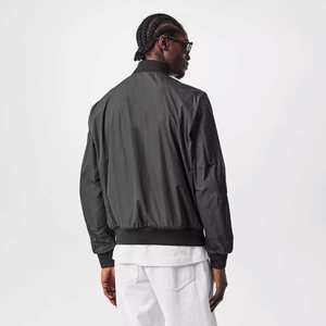 Matelassé col montant fermeture éclair imperméable coupe-vent décontracté hiver chaud bouffant manteau université Bomber léger hommes diamant veste - Product Image 4