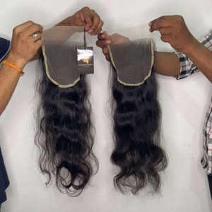 Bundles de cheveux humains bouclés indiens bruts de qualité supérieure cambodgienne 11A à prix d'usine et fermeture frontale en dentelle HD 4x4 6x6 - Product Image 2