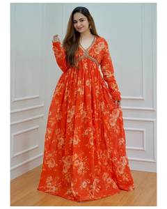 Ấn Độ thiết kế anarkali salwar kameez phù hợp với dupatta Ấn Độ Pakistan thiết kế bên mặc tùy chỉnh readymade Net vải Váy Phụ nữ - Product Image 2