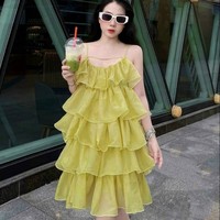 Robe décontractée de Style doux pour femmes jupe à plusieurs niveaux emballage personnalisé 100% lin solide lavable prix raisonnable fabriqué au Vietnam