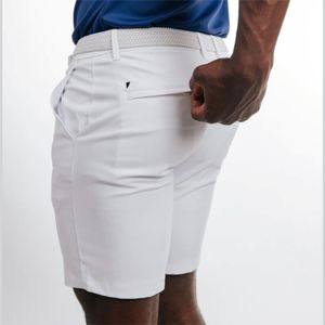 Shorts de golf vierges et décontractés en polyester pour hommes, shorts de golf de couleur unie évacuant l'humidité avec logo personnalisé pour hommes, nouvel arrivage - Product Image 3