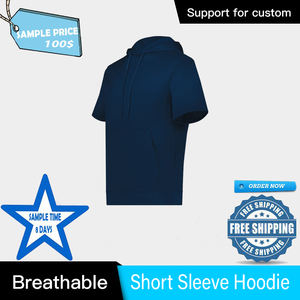 Camiseta con capucha para hombre, chaqueta de media manga personalizada en blanco, 2023 de algodón, Sudadera con capucha de manga corta de verano, 100% - Product Image 6