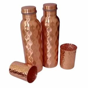 ขวดน้ำทองแดงแบบไม่มีข้อต่อกันรั่วขวดน้ำแบบไม่มีข้อต่อสำหรับสุขภาพอายุรเวท - Product Image 4