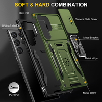 Étui de téléphone robuste antichoc en TPU+PC compatible multi-marques avec béquille et protection d'appareil photo
