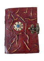 Antikes Augen buch des Zaubers Echtes Leder Journal Deckle Edge Papier Grimoire Journal Vintage Buch des Schattens Blank Spell Notebook
