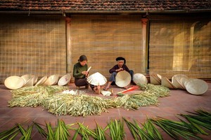 CALIDAD PREMIUM Sombrero cónico artesanal de Vietnam Hojas de bambú no la Sombrero de hojas de palma Respetuoso con el medio ambiente - Product Image 2