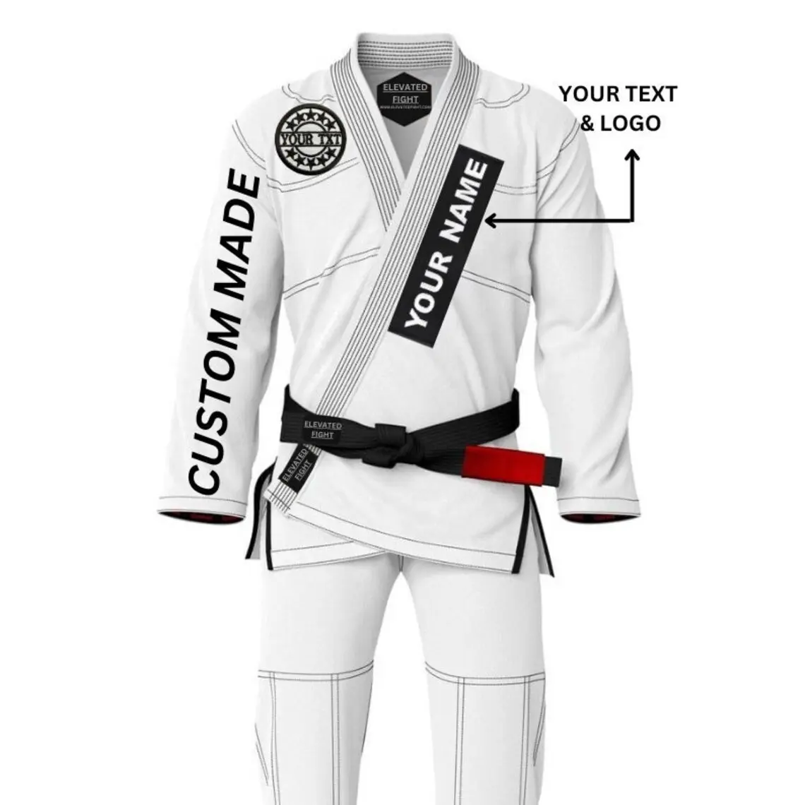 High Quality White Jiu Jitsu Uniform Bjj Gi Wholesale Custom Embroidered Logo Factory Manufacturers Suppliers Sample Available