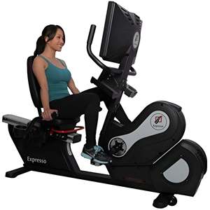 Vélo de fitness incliné HD Expresso remis à neuf avec transmission par courroie pour l'entraînement cardio en position assise et l'entraînement d'endurance – Équipement de fitness d'intérieur - Product Image 1