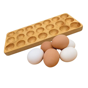 Porte-oeufs en bois comptoir empilable plateaux de stockage d'oeufs pour organisateur de poulet frais pour la maison Table Ware décor de cuisine - Product Image 3