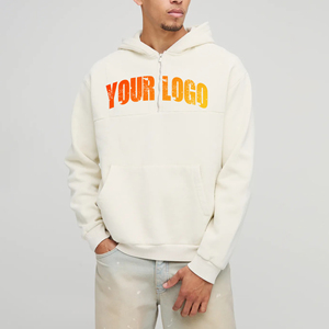 สเวตเชิ้ตมีฮู้ดแบบสวมหัวมีฮู้ด400แกรมสไตล์ฮิปฮอปผ้าฝ้าย100% โลโก้กำหนดเองได้ - Product Image 1