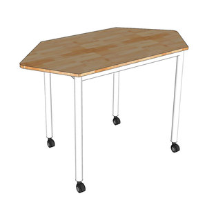 Modern Minimalist Movable FOS Mobile <b>Table</b> 120x60cm Rubber Wood with Iron Legs FOS019 - Product Image 3