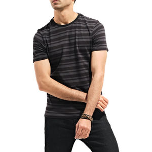 Camiseta de hombre 100% algodón diseño de logotipo personalizado camisetas de lujo calidad Rib cuello redondo Streetwear camiseta en blanco para hombres - Product Image 2