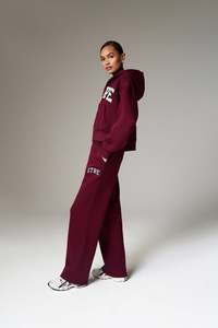 High Demand <b>Burgundy</b> Women's Cropped Zip Through <b>Hoodie</b> Anti-Wrinkle And Breathable Hoodies For Woman Workout Gym Zip Up <b>Hoodie</b> - Product Image 4