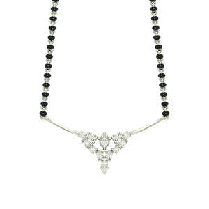 NOVAMART Fine Pure Silver Mangalsutra Necklace Geometric Pattern Gold Beads Strands Religious Wedding Gift for <b>Wife</b> Featuring Di - Product Image 1