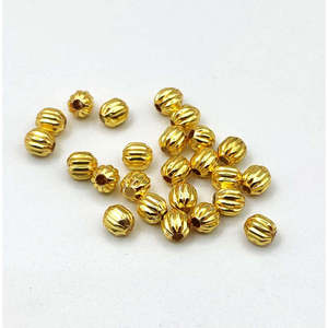 ลูกปัดทรงฟักทองขนาด 4 มม. สีทอง สีเงิน สีโรสโกลด์ ชุบทองเหลือง สำหรับทำเครื่องประดับ - Product Image 3