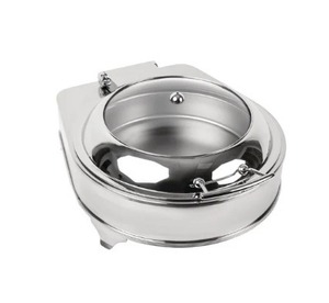 Fourniture directe d'usine de formes rondes demi-couvercle en verre cadre de plat à friture 7 litres, équipement de service de restaurant, chauffe-aliments 7L - Product Image 1