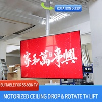 JGST Nouveau support de télévision motorisé à suspension télescopique cachée pour plafond, orientable et entièrement articulé, avec télécommande, capacité 86 pouces