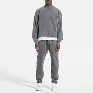 Sweat-shirt pour homme personnalisé, surdimensionné, délavé à l'acide, col rond, coton, molleton français, lourd, brodé, sweat-shirt à capuche en poudre - Product Image 2