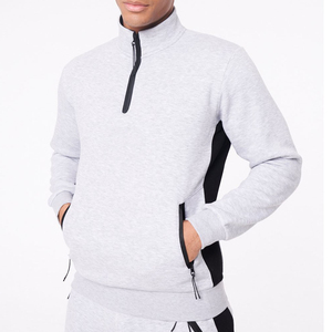 OEM <b>1</b>/4 Zipper Cotton Blended Oversize Cotton Hoodie Plain Turtleneck Unisex Crew Quarter Half <b>Zip</b> <b>Sweatshirt</b> Thermal Customized - Product Image 5
