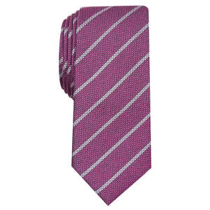 Corbata Clásica de Rayas Delgadas para Hombre Alfani, Color Rosa, Talla Regular, Logotipo Personalizado, Algodón y Poliéster, Empacada en Caja de Regalo - Product Image 1