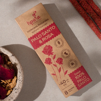 Incienso Natural al por Mayor, Varillas de Incienso Hechas a Mano, Bursera Graveolens, Palo Santo y Rosa de Perú, Paquete de Aromaterapia Cálida