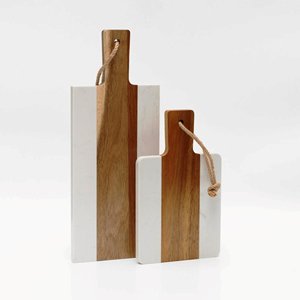 Planche à découper ovale planche à découper ronde en bois planche à découper personnalisée en gros blocs à découper blancs et bruns fabriqués en Inde - Product Image 4