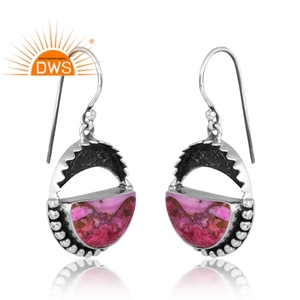 Nouveau Design élégant 925 argent Sterling naturel Mojave cuivre Qyster Turquoise pierres précieuses boucle d'oreille fabricant de bijoux personnalisé - Product Image 3