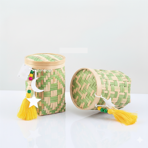 Paniers de rangement circulaires écologiques faits à la main |   Emballage décoratif moderne personnalisé pour les cadeaux de fêtes islamiques Spécial - Product Image 5