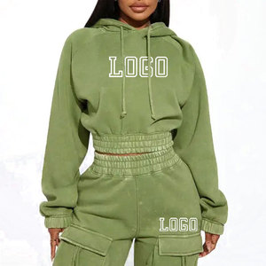 Conjunto Deportivo Ligero con Capucha para Mujer, Estilo Cargo, Lavado Ácido, Pantalones Cargo Estampados, Ropa Casual a Prueba de Viento, Venta al Por Mayor 2025 - Product Image 2