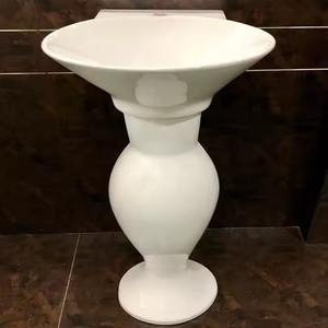 Lavabo de pedestal Capri de porcelana blanca, juego de lavabo de mármol Vistaar para baño, diseño de fábrica de India - Product Image 5