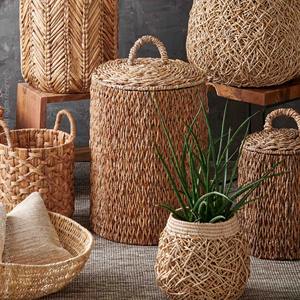 ตะกร้าผักตบชวาสานมือพร้อมที่จับผู้ผลิตจากเวียดนาม - Product Image 5