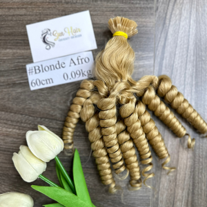 Sun Hair Company Haute Qualité Double Dessiné Afro Bouclés Kératine Pointe Plate Remy Cheveux Vietnamien Extensions de Cheveux Humains Cabello Humano - Product Image 4