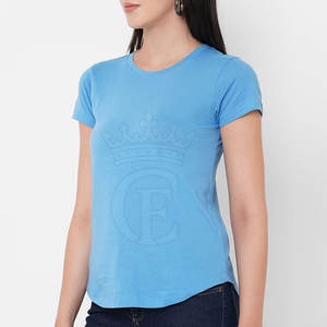 Estilo personalizado Casual Color liso mujeres camiseta Pakistán fabricante cómodo tela mujeres camiseta - Product Image 4
