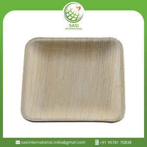 100% platos cuadrados de vajilla desechables de hoja de palma India biodegradables naturales para bodas y servicio de alimentos - Product Image 2