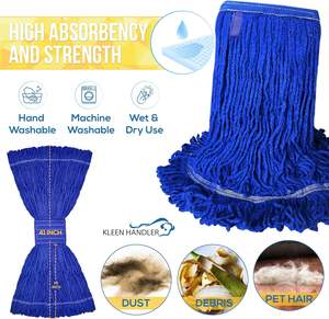 New Style High Quality Eco-friendly Durable Wood Pole Cleaning <b>Mop</b> 2025 Cheap Price Light Weight Self-Wringer Plastic Clip - Product Image 5