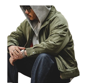 แจ็กเก็ตทำงานแบบมีซิปสำหรับผู้ชายเสื้อโค้ทอุตสาหกรรมงานช่างผ้าฝ้ายทอลายทแยง - Product Image 2