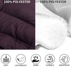 Vestes d'hiver courtes pour femmes, taille plus, imperméables, respirantes, col montant, poignets élastiques, style matelassé, prix de gros - Product Image 5